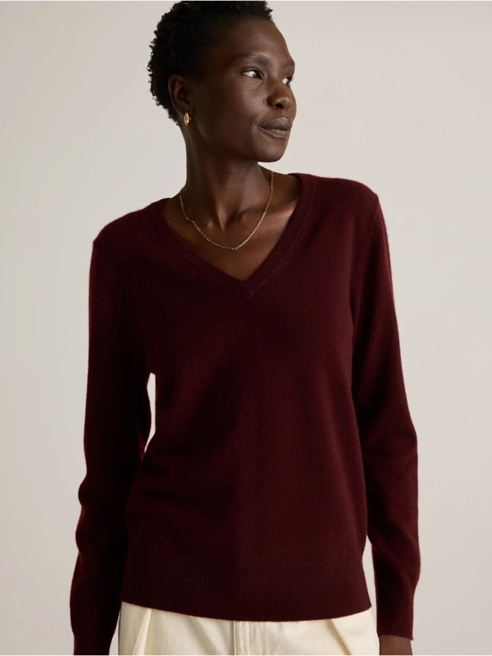 Quince Mongolian Cashmere V-Neck Sweater